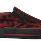 Dolce & Gabbana Red Black Leopard Loafers Sneakers Shoes