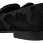 Dolce & Gabbana Black Brocade Loafers Formal Shoes