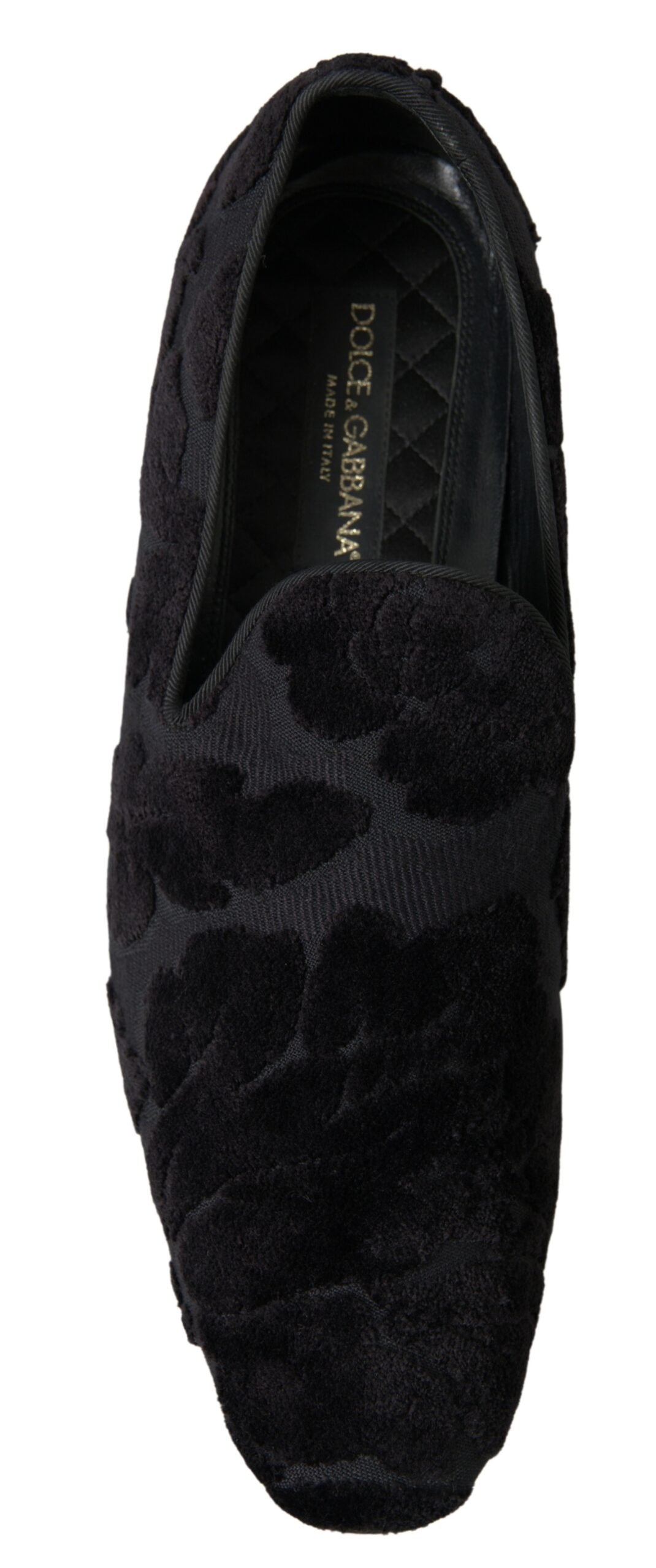 Dolce & Gabbana Black Brocade Loafers Formal Shoes