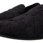 Dolce & Gabbana Black Brocade Loafers Formal Shoes