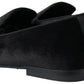 Dolce & Gabbana Black Velvet Loafers Formal Shoes