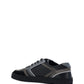 Fendi Black Grey Calf Leather Sneakers