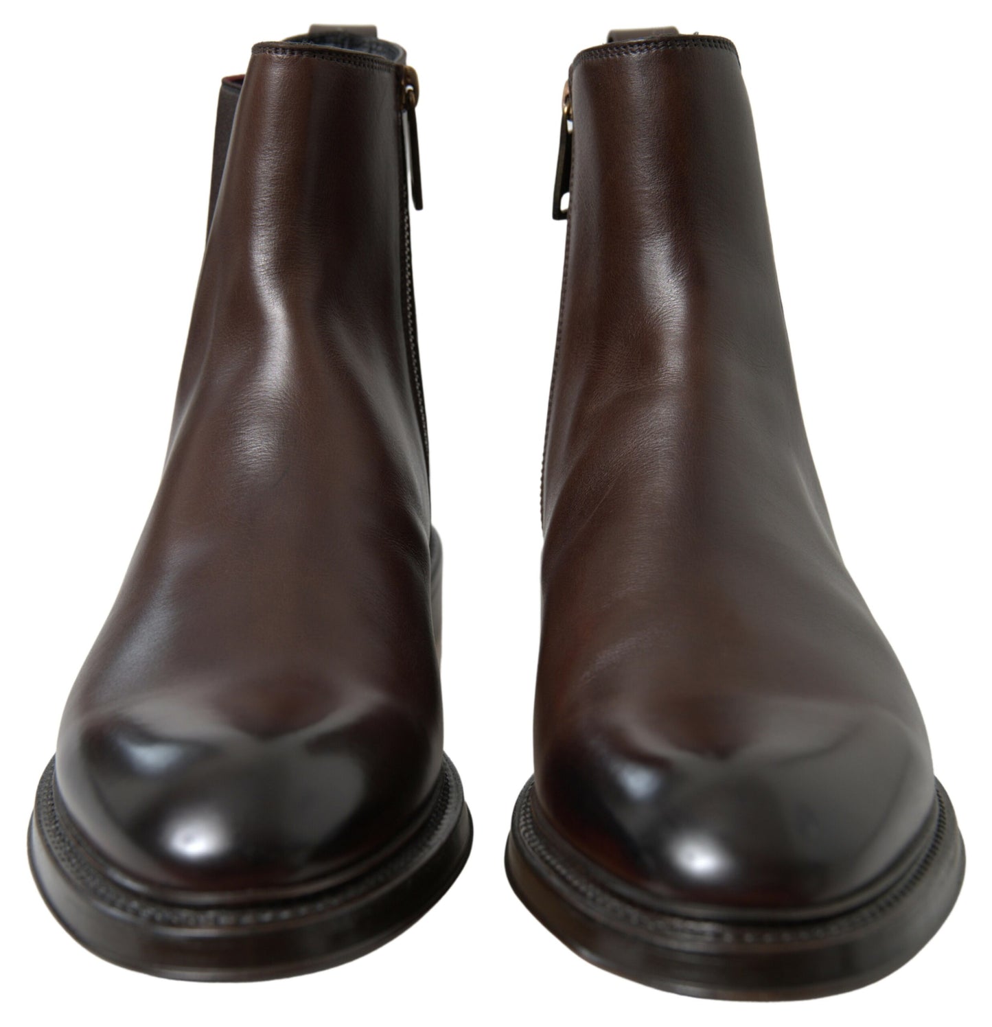 Dolce & Gabbana Brown Leather Chelsea Boots Shoes