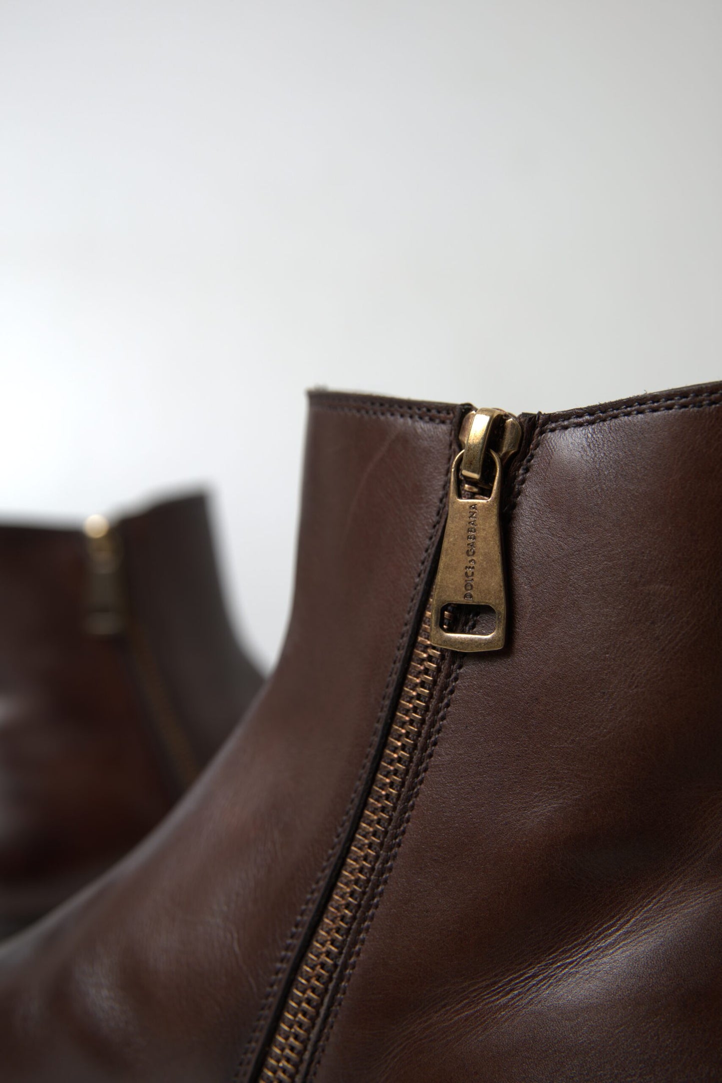 Dolce & Gabbana Brown Leather Chelsea Boots Shoes