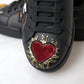 Dolce & Gabbana Black Leather Portofino Prince Sneakers