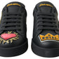 Dolce & Gabbana Black Leather Portofino Prince Sneakers