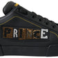 Dolce & Gabbana Black Leather Portofino Prince Sneakers