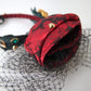 Dolce & Gabbana Red with multicolor Rose Silk Crystal Netted Logo Diadem Headband