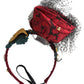 Dolce & Gabbana Red with multicolor Rose Silk Crystal Netted Logo Diadem Headband