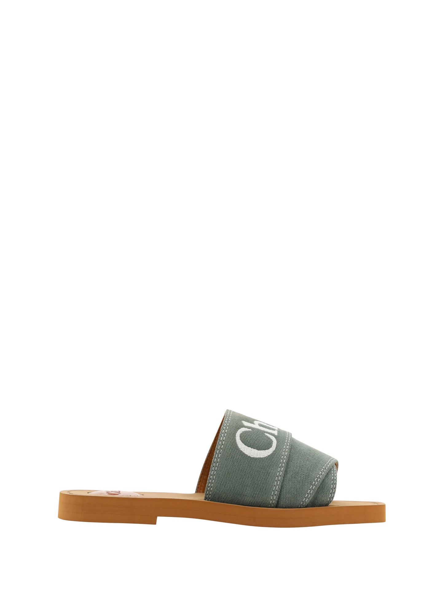 Chloé Forest Green Woody Slides Sandals