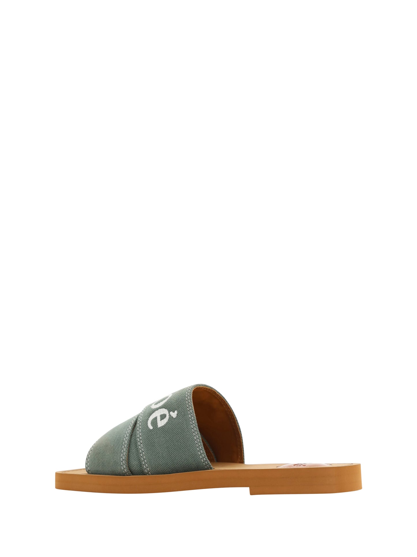 Chloé Forest Green Woody Slides Sandals