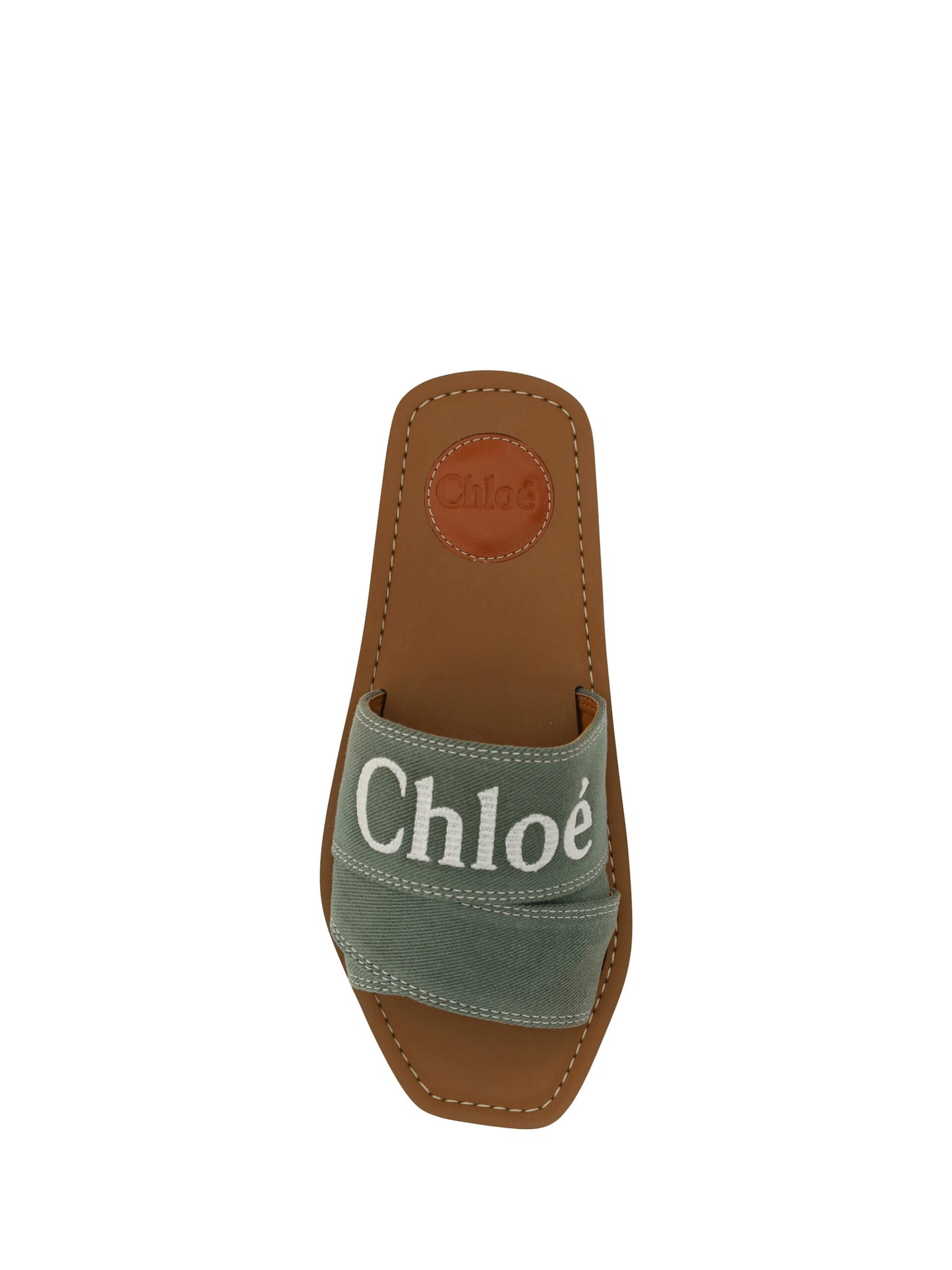 Chloé Forest Green Woody Slides Sandals