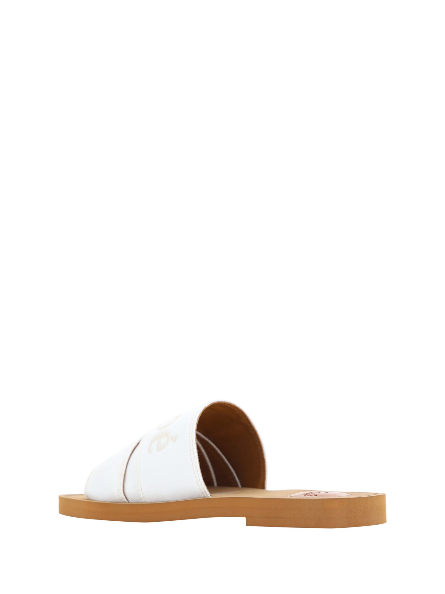 Chloé White Woody Slides Sandals