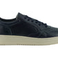 Saxone of Scotland Navy Blue Leather Low Top Sneakers