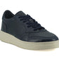 Saxone of Scotland Navy Blue Leather Low Top Sneakers