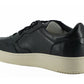 Saxone of Scotland Black Leather Low Top Sneakers