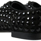 Dolce & Gabbana Black Suede Leather Crystal Shoes