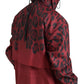 Dolce & Gabbana Red Black Leopard Hooded Rain Coat Jacket