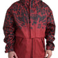 Dolce & Gabbana Red Black Leopard Hooded Rain Coat Jacket