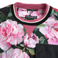 Dolce & Gabbana Pink Floral Roses Crewneck Sweater