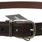 Dolce & Gabbana Brown Leather Metal Buckle Men Cintura Belt