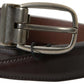 Dolce & Gabbana Brown Leather Metal Buckle Men Cintura Belt