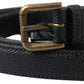 Dolce & Gabbana Black Leather Gold Metal Buckle Men Belt