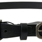 Dolce & Gabbana Black Leather Antique Logo Buckle Belt