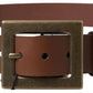 Dolce & Gabbana Brown Leather #DGFAMLY Square Buckle Belt