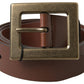 Dolce & Gabbana Brown Leather #DGFAMLY Square Buckle Belt