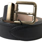 Dolce & Gabbana Black Leather Antique Metal Buckle Belt