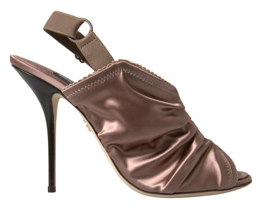 Dolce & Gabbana Light Brown Corset Slingback Stiletto Heels