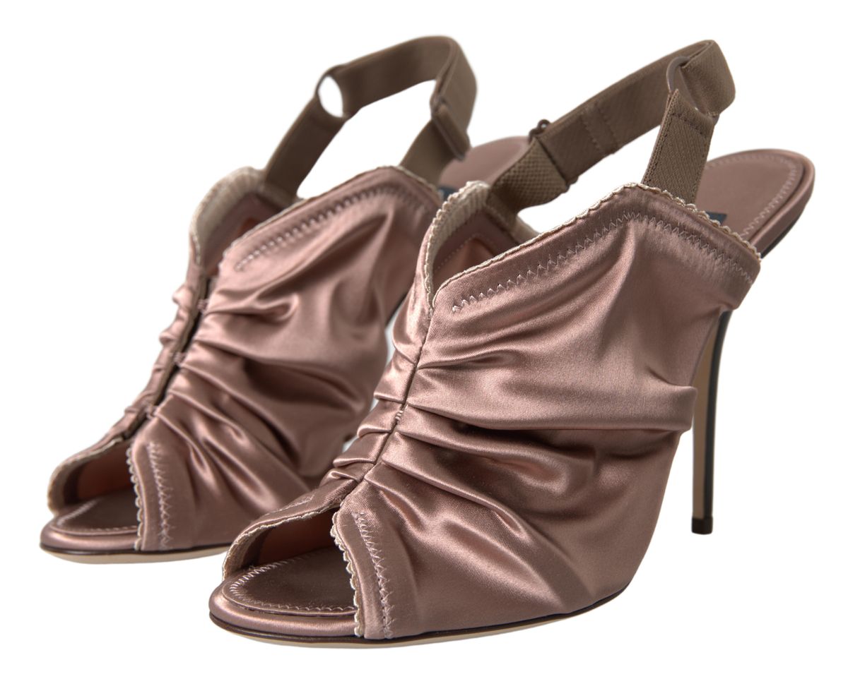 Dolce & Gabbana Light Brown Corset Slingback Stiletto Heels