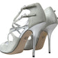 Dolce & Gabbana Silver Shimmer Heels Sandals Shoes