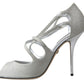 Dolce & Gabbana Silver Shimmer Heels Sandals Shoes