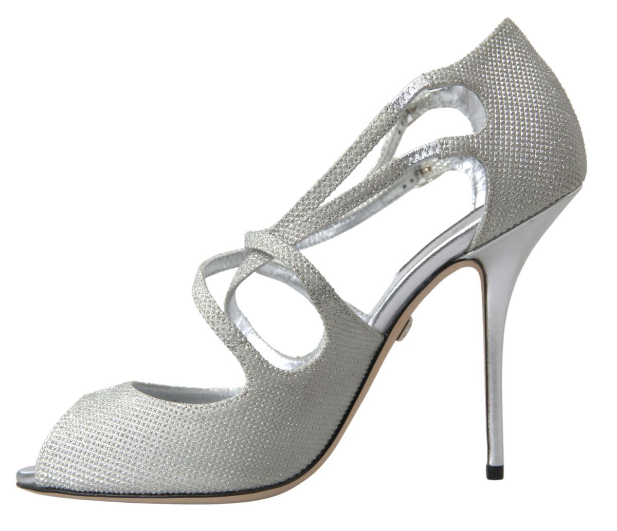 Dolce & Gabbana Silver Shimmer Heels Sandals Shoes