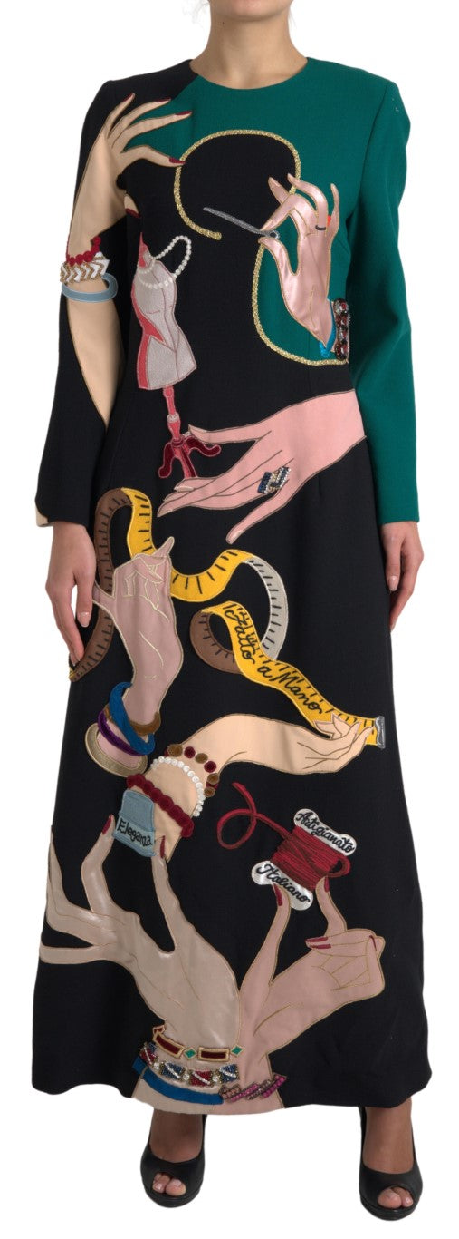 Dolce & Gabbana Elegant Multicolor Design Wool Dress