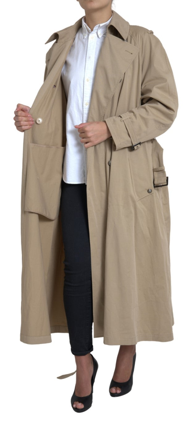 Dolce & Gabbana Khaki Double Breasted Trench Coat Jacket