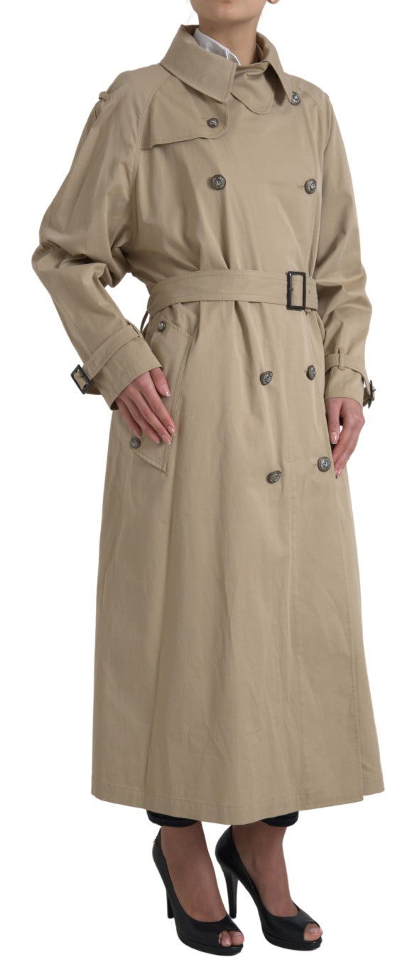 Dolce & Gabbana Khaki Double Breasted Trench Coat Jacket