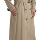 Dolce & Gabbana Khaki Double Breasted Trench Coat Jacket