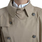 Dolce & Gabbana Khaki Double Breasted Trench Coat Jacket