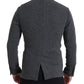 Dolce & Gabbana Gray Logo Embroidery Double Breasted Blazer