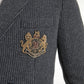 Dolce & Gabbana Gray Logo Embroidery Double Breasted Blazer