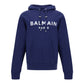 Balmain Blue Cotton Hoodie Sweatshirt