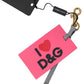 Dolce & Gabbana Pink Silicone DG Logo Gold Brass Keyring Women Keychain