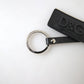 Dolce & Gabbana Black DG Logo Leather Silver Metal Keychain