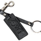 Dolce & Gabbana Black DG Logo Leather Silver Metal Keychain