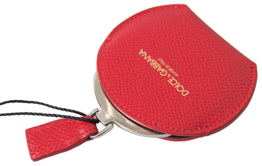 Dolce & Gabbana Red Calfskin Leather Hand Mirror Holder