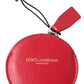 Dolce & Gabbana Red Calfskin Leather Hand Mirror Holder