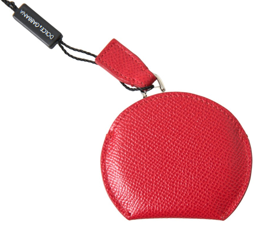 Dolce & Gabbana Red Calfskin Leather Hand Mirror Holder